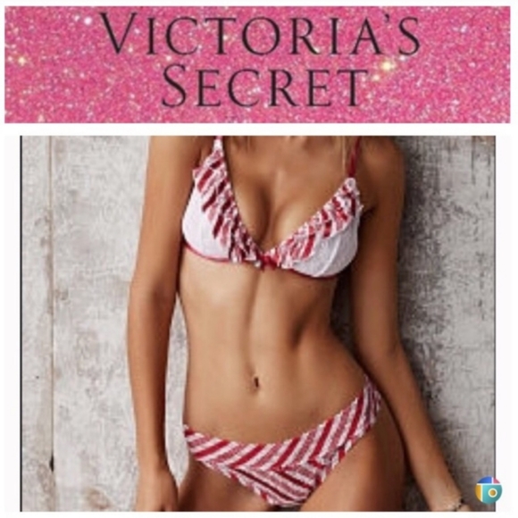 Victoria secret Candy Cane Thong Panties-OS - Picture 1 of 7